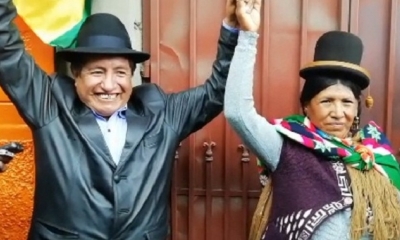 Quispe y Calle presentando su candidatura. 