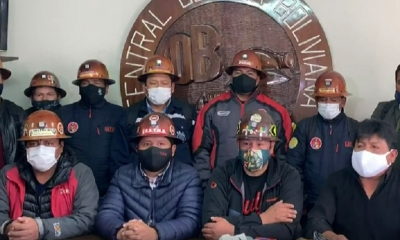 Conferencia de prensa de la COB. | Facebook