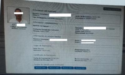 Ficha del exfuncionario. | Los Tiempos
