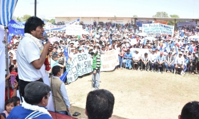 Evo Morales en San Julián/Foto. ABI