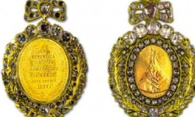 La histórica medalla fue legada a Bolivia por su libertador, Simón Bolívar/Foto. RRSS