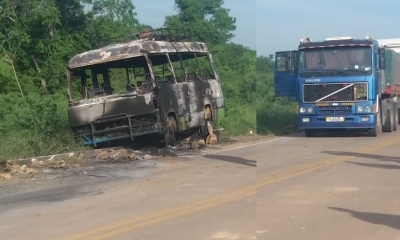 Así quedo el micro de la Policía/Foto. RRSS