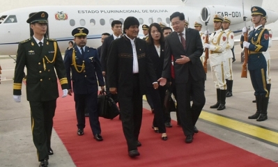 Presidente Evo Morales en China. Foto: RRSS
