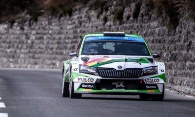 El Coche Skoda de Marco Bulacia que corre con el número 21.