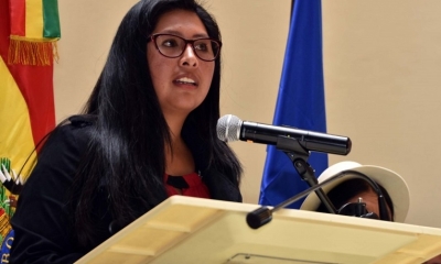 La presidenta del Senado, Eva Copa
