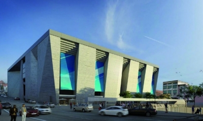 Este es el frontis del estadio del club Bolívar que fue diseñado por L35 Architects.