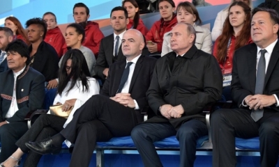 Evo Morales participa del concierto de gala organizado por la FIFA en Moscú. Foto: El Deber