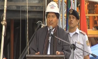 Evo Morales en Villa Montes/Foto. Captura de pantalla 