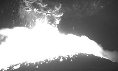Así mostraron los medios las imágenes del volcán/Foto. RRSS