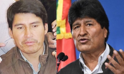 Damián Condori y Evo Morales/Foto. Kandire 
