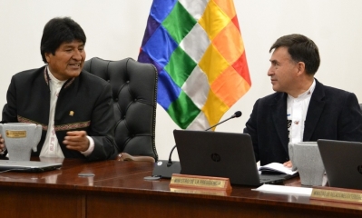 Juan Ramón Quintana, fue posesionado como ministro de Presidencia/Foto. ABI 