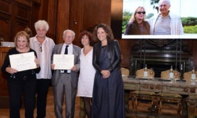 A la izquierda, Sara Silberg de Brodsky al ser reconocida personalidad destacada/Foto. RRSS