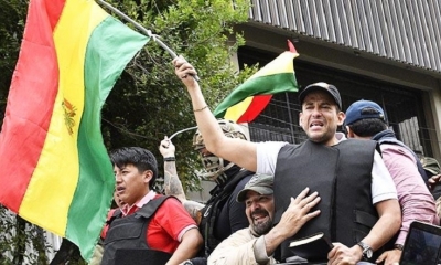 Luis Fernando Camacho, durante los conflictos de 2019, en La Paz. Foto: AFP