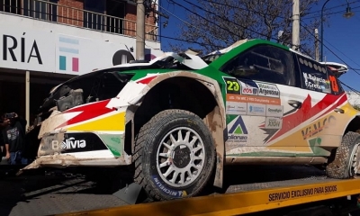 El coche de Marquito Bulacia tras el accidente.