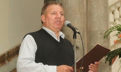 El vice ministro de coordinacion con movimientos sociales Jose Maria Alessandri declara a medios presentes en palacio de gobierno esta tarde. 