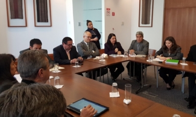 Encuentro con autoridades en las oficinas de la CAF. Foto: CAF