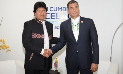 Evo Morales y Rafael Correa. Foto: ABI