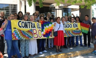 Representantes del Comité de Solidaridad con los Pueblos Latinoamericanos.  