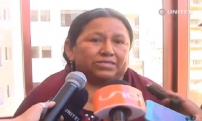 Achacollo al salir del juzgado/Foto. Captura de pantalla