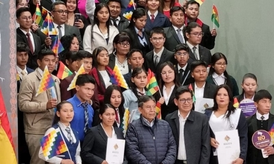 Choquehuanca estuvo en el acto en Casa Grande.