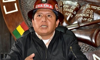 Juan Carlos Huarachi, secretario ejecutivo de la Central Obrera Departamental (COB). 
