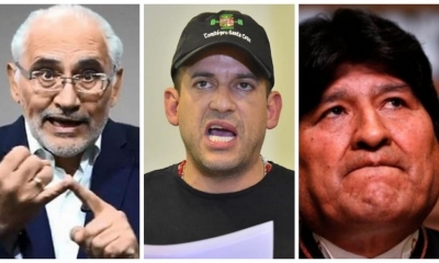 Evo Morales, Carlos Mesa y Luis Fernando Camacho.