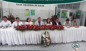 Principales autoridades de la Caja Nacional de Salud de Montero/Foto. GV