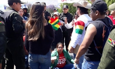 La Policía intervino durante la manifestación en Cochabamba