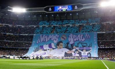 El mosaico del Real Madrid antes de recibir al PSG (Rodrigo Jiménez / EFE)