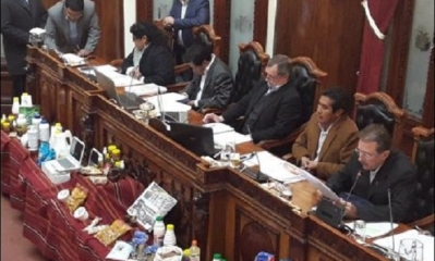 El ministro Rojas es interpelado en la ALP. Foto: EL DEBER