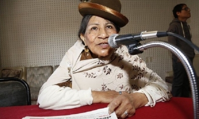 Remedios Loza fue la primera mujer de pollera en el Congreso/Foto. RRSS