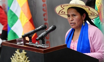 La ministra de Culturas, Sabina Orellana
