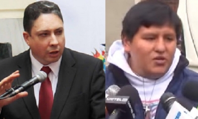 Ministro Arce y el enfermero Miguel Ángel Coria/Foto. Kandire