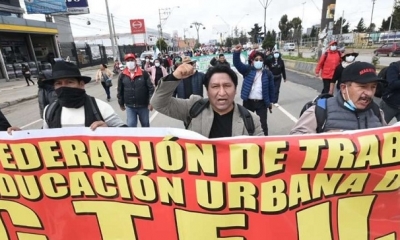 Marcha de maestros en La Paz 