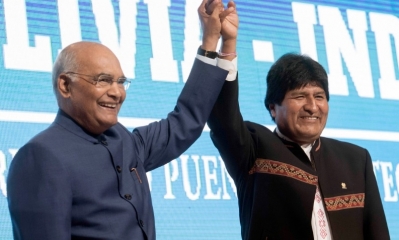 Ram Nath Kovind y Evo Morales/Foto.ABI 