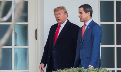 El presidente de Estados Unidos, Donald Trump y Juan Guaidó