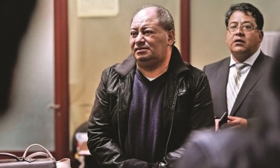 El exministro de Gobierno, Carlos Romero, en una de las audiencias por el caso Uelinc.