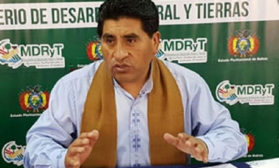 César Cocarico, ministro de Desarrollo Rural y Tierras/Foto. RRSS