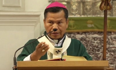 Monseñor René Leigue, arzobispo de Santa Cruz. 