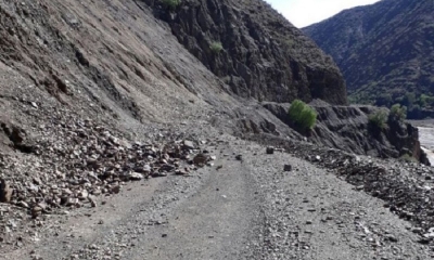 El deslizamiento de tierra afectó la vía Villazón-Tarija.