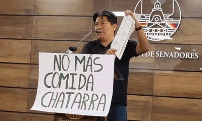 El senador Ticona explicó la propuesta. 