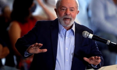 Luiz Inácio Lula da Silva habla durante una rueda de prensa pública, en Sao Bernardo.