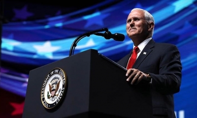 Mike Pence pronuncia un discurso en la Casa Blanca. | Foto archivo | AFP