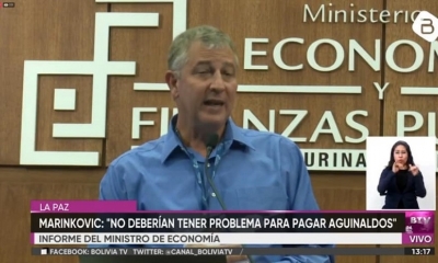 El ministro de Economía y Finanzas Públicas, Branko Marinkovic