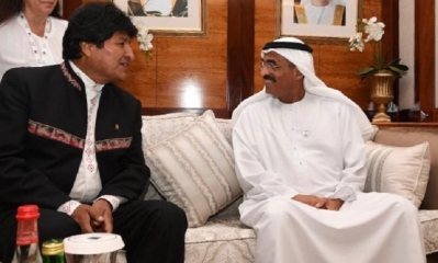 Morales en su visita a Dubai/Foto. ABI