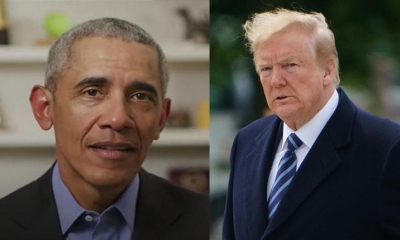 Imagen de el expresidente Barack Obama y el actual mandatario, Donald Trump. | AFP
