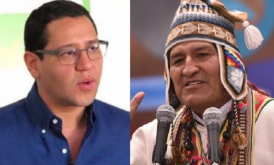 Tomás Monasterio y Evo Morales/Foto. Kandire