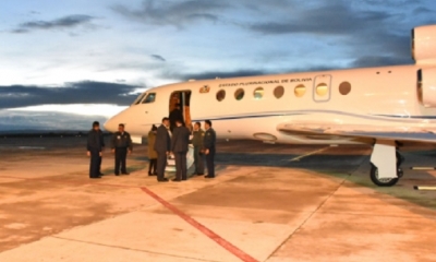  Hangar Presidencial, El Alto. El presidente Evo Morales viaja a Caracas, Venezuela, a la cumbre del ALBA/Foto. ABI