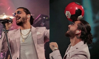 El cantante colombiano Maluma en el Faena Theatre en Miami Beach, Florida, donde presentó la versión en español de 