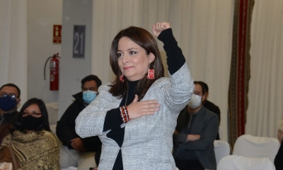 Nueva gerente general de Bolivia TV, Rocío Molina Travesí.
